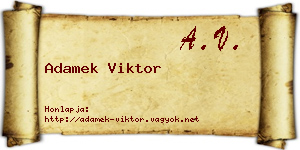 Adamek Viktor névjegykártya